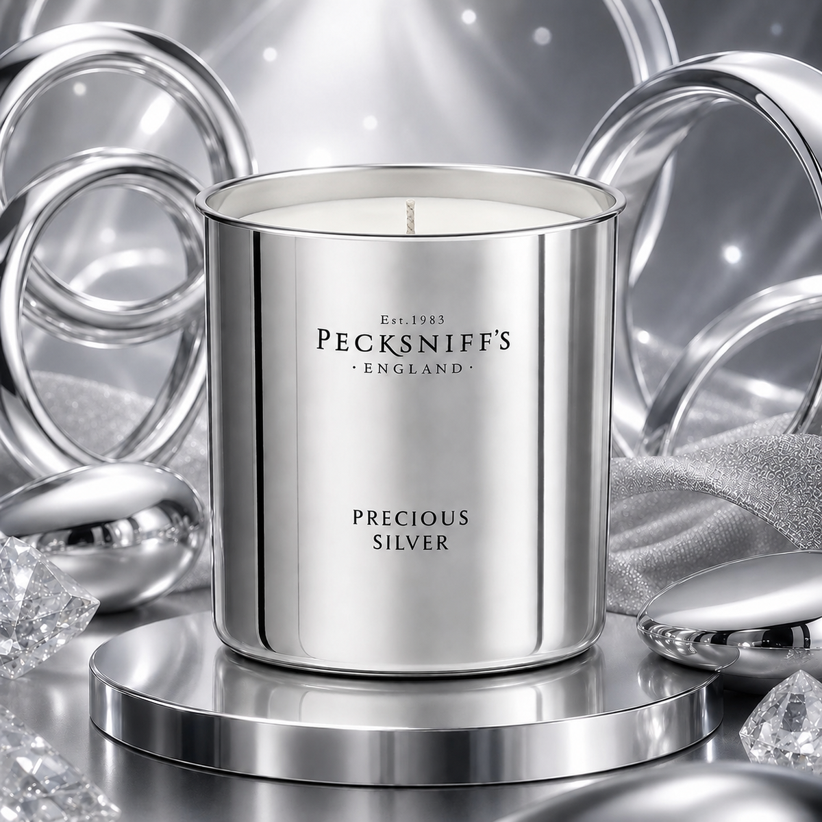 Pecksniff's 'Precious Silver scented candle