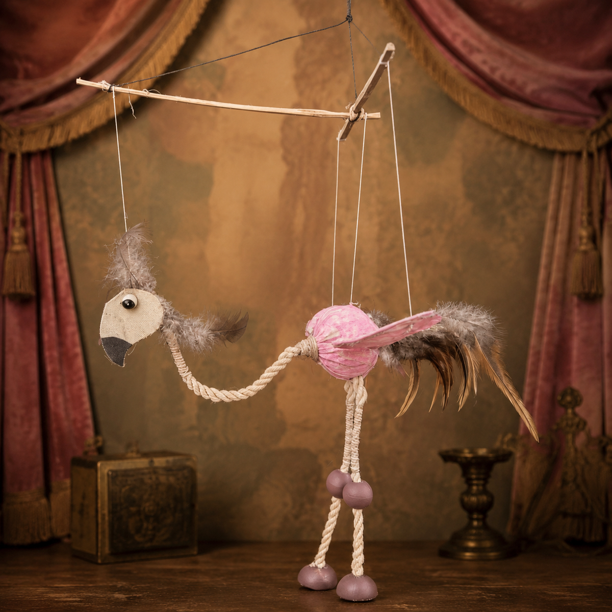 Vintage style Flamingo marionette