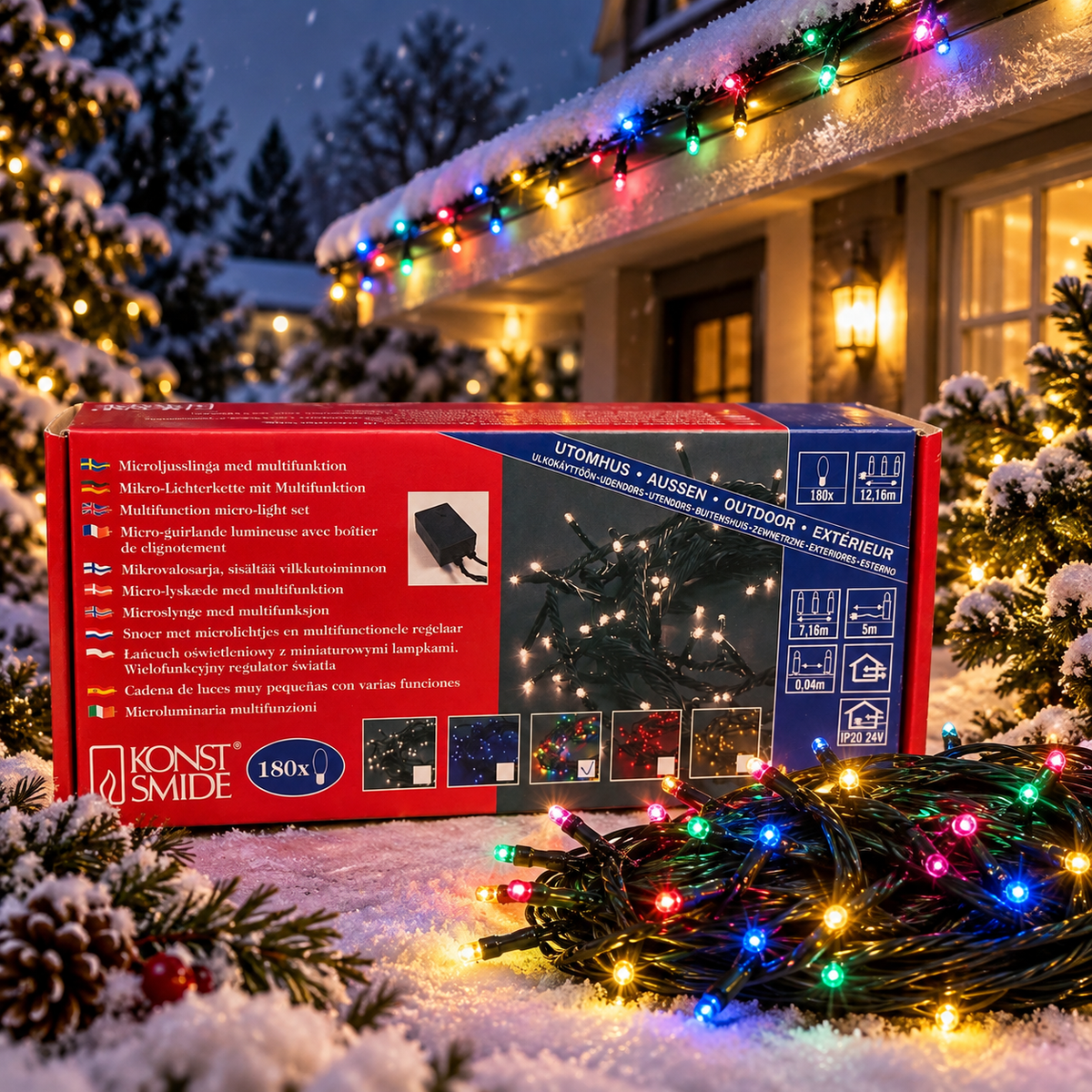 Konstsmide Multicoloured Outdoor Christmas string lights