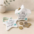 Ceramic Star money box and matching star plaque gift set