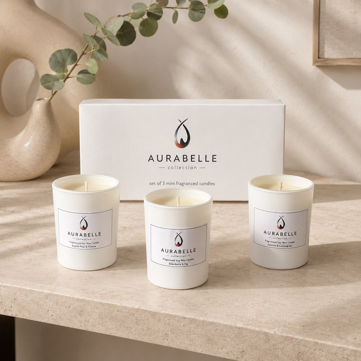 Aurabelle Collection 3-candle gift set
