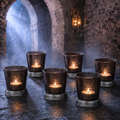Set of 6 midnight blue tealight holders