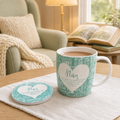 Ceramic 'Nan' mug and coaster gift set