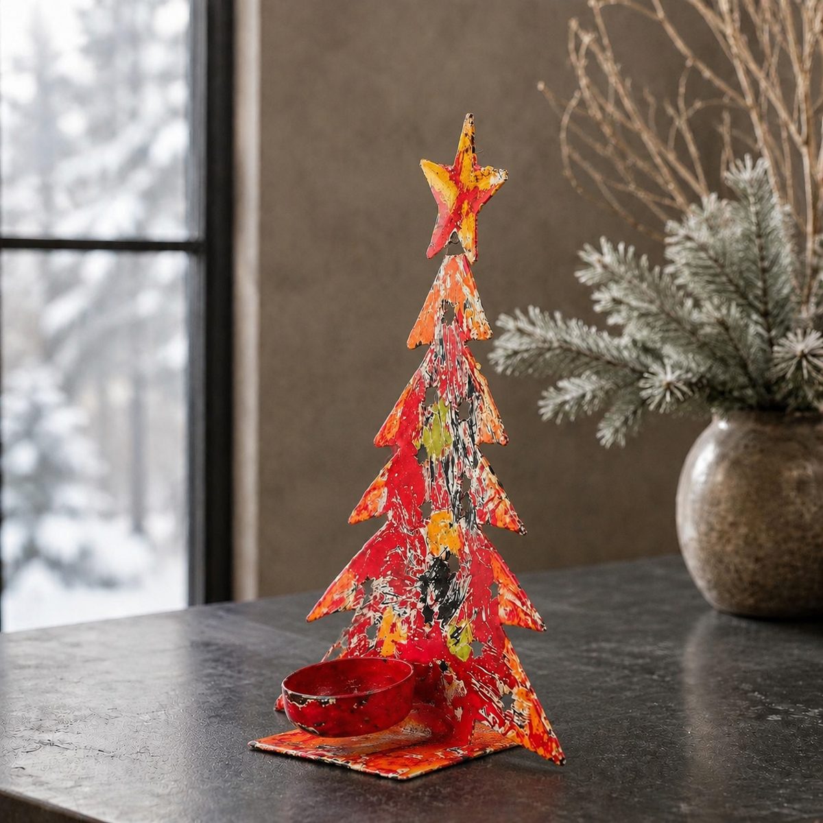 Metal Christmas Tree Tealight Holder