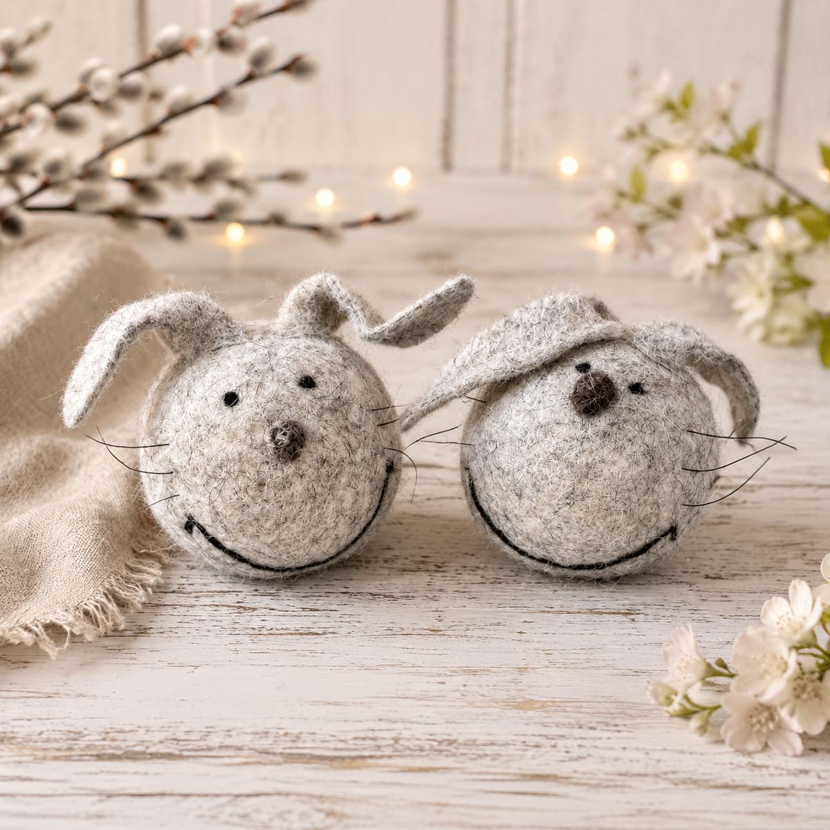 Pair of Funky Bunny Heads