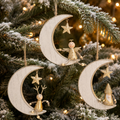 Trio of Wooden Christmas Tree Hangers